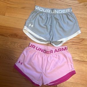 2 pairs of like - new under armor shorts.  Size - Youth Med